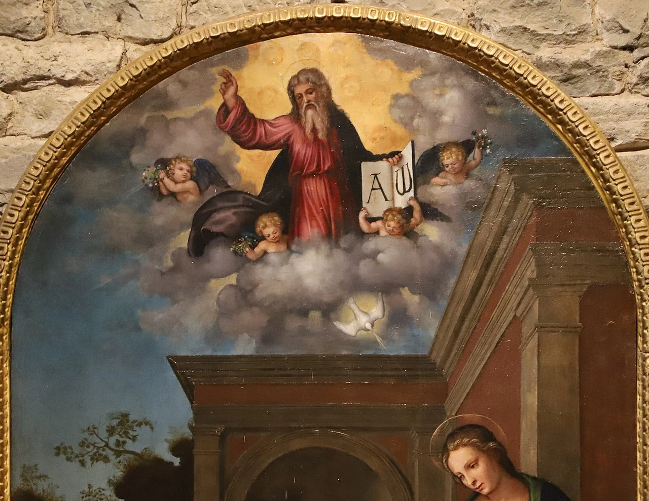 Annunciazione - abbazia di San Gaudenzio, Firenze, dettaglio 1, attribuito